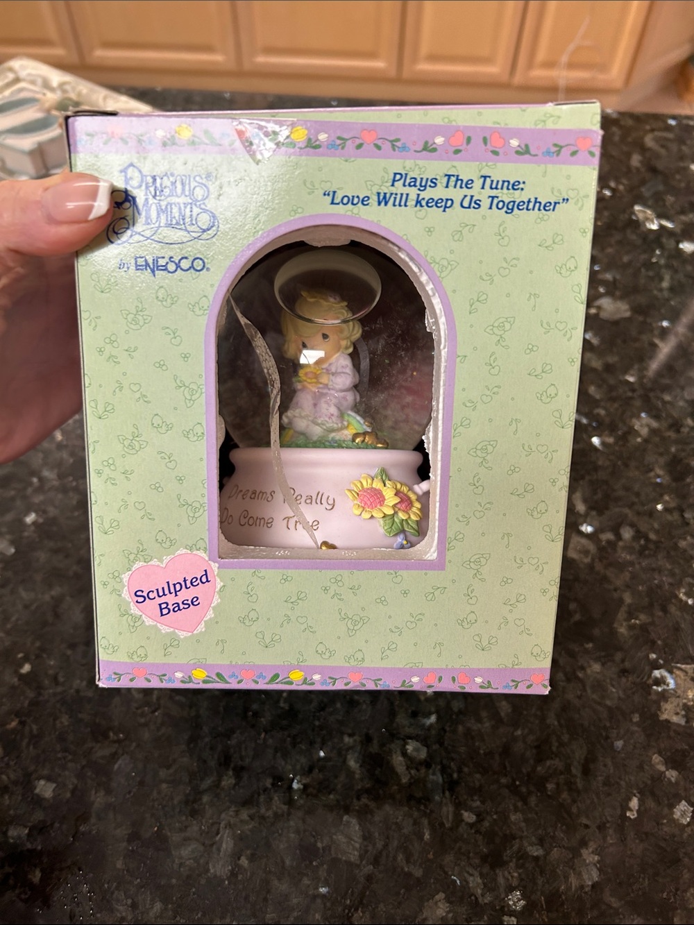 Vintage Precious Moments Musical Figurine Snow Glibe